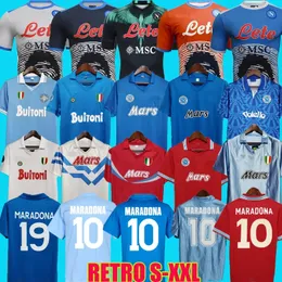 1987 1988 Napoli Retro Soccer Jerseys 87 88 Coppa Italia SSC Napoli Maradona 10 Vintage Calcio manica lunga Classic Vintage Football Shirts 84 85 86 87 88 90 91 93 21