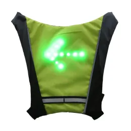 Bags LED Wireless Cycling Vest 20L MTB Bike Bag Safety LED Turn Signal Light Vest Bicycle Reflective Warning Vests