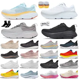 Hokass One Clifton 9 Running Shoes Mulheres Livre Pepople Sneakers Bondi 8 Cliftons Preto Branco Pêssego Whip Harbour Cloud Shoes Carbono X2 Mens Treinadores