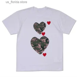 Мужские футболки Мужские футболки дизайнерские футболки Love Red Heart Eyes Cdg повседневные женщины