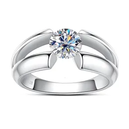 Lesf feminino solitário anel de casamento genuíno 925 prata esterlina 1 d cor presente de noivado 240402