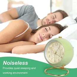 Clocks Accessories Silent Alarm Clock Bedside Small Table Non Ticking Analogue Retro With Light Button For Desk