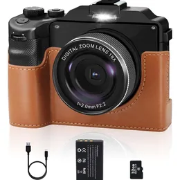 Fånga fantastiska foton och videor med vårt 4K Compact Digital Camera -paket - Inkluderar läderfodral, autofokus, 48MP Vlogging Camera, Dual Lens och inbyggd 7 "-skärm