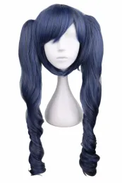 Perucas qqxcaiw longo cosplay ondulada Butler preto azul cinza cinza 70 cm perucas sintéticas