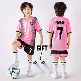 Boys Football Shirts Shorts With Pockets Boys Soccer Jerseys Suits Personalized Custom Childrens Football Clothing Uniforms 240325