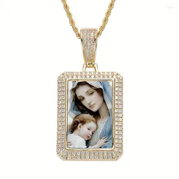 Pendant Necklaces 18K Gold Plated Virgin Mary Christian Zircon Stainless Steels Necklace Mens Fashion Jewelry Party Birthday Gift