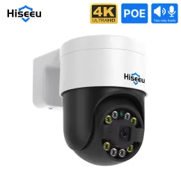 Управление Hiseeu Poe 4k 2k 8/4mp Ip камера видеонаблюдения уличная уличная Ptz цифровая цветная ночная аудиосистема для NVR системы видеонаблюдения