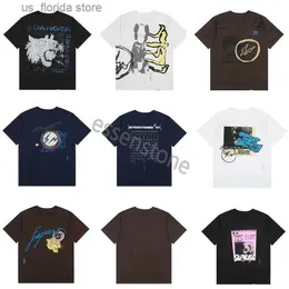 Herr t-shirts herrar ts omvänd mocha skjortor travisscotts skjorta sneaker match segel 100% bomull grafisk skott t shirt mens t shirt t scotts topps y240402