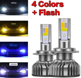 2PIECS Four Colors Flash LED CAR Headlight 10000lm Auto LED H4 H1 H1 H8 H1 H1 H16 9005 HB3 9006 HB4 3000K 6000K 10000K1887924