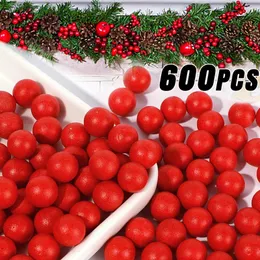 Kwiaty dekoracyjne 600/100pcs sztuczne czerwone jagody świąteczne mini cherry Pearl Stamens DIY Fake Flower na wesele w roku domu