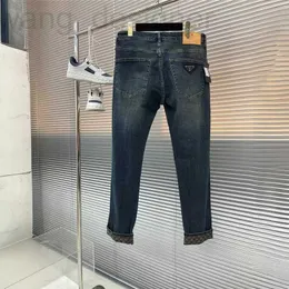 Jeans masculinos designer prapra nova carta impressa casual pés calças p família triângulo etiqueta 58wu