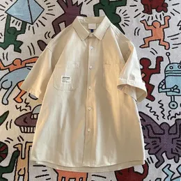Bluzki damskie Dayifun Japońskie koszule kobiety Patchwork Pocket Design Praca Letnie krótkie rękawie Blusas Casual Versatile Para Tops Shirt