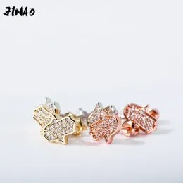 Earrings JINAO NEW 925 Silver Delicate Women Ear Stud Tiny Cubic Zirconia Hip Hop Women Sterling Silver Jewelry Minimalist Flower Earring