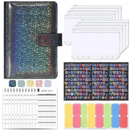 Shinny A6 Planner Notebook Agenda Budget Workbook Busta francese Tasche per raccoglitore per risparmiare denaro Organizzatore di fatture