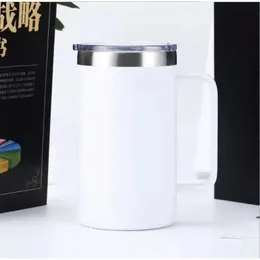 24OZ Print Coffee Mug with Handle Custom Double Wall Stainless Steel Vacuum Flask Cup Stainless Steel Water Bottle