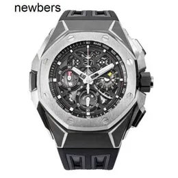 Top Herren Aps Factory Audemar Pigue Uhr Schweizer Uhrwerk Abbe Concept Watch 43 mm Titanlegierungsrahmen Unmarkiertes Zifferblatt Gummi