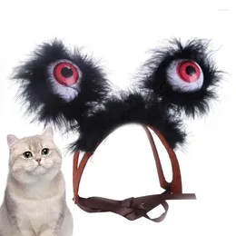 Переноски для кошек, костюм на Хэллоуин, повязка на голову, светодиодная подсветка для глаз, шляпа для домашних животных с большими глазами, головные уборы с подсветкой, обруч для волос, головной убор
