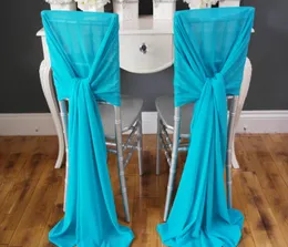 New Arrvail 40pcs Turquoise Chair Sashes for Wedding Event Party Decoration Chair Sash Wedding Ideas Chiffon4124815