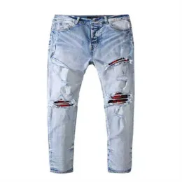 Kot pantolon erkekler erkekler jean hip hop pantolon sokak trend fermuar yüksek sokak tarzı delik denim zincir yırtık panelli pantolon chris