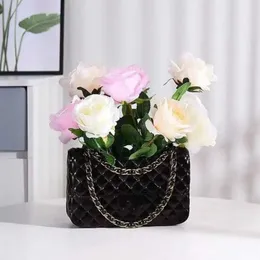Vasos de flores de resina criativa preto rosa branco 3 cores presente