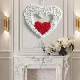 Decorative Flowers Valentines Wreaths Wall Hangings Romantic Front Door Decor Multifunctional Heart Shaped Window Wreath Porch For Outdoor