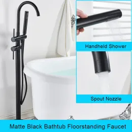 Colpo da bagno per vasca da bagno cromato montato a pavimento Claw Free Standing Mixer Tap con rubinetto da bagno a leva singola