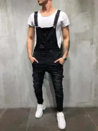 Mens Jeans New Ripped Overalls Fashion Casual Designer Jumpsuit Loose Cool Bike Drop Delivery Apparel Clothing Dh1X9
