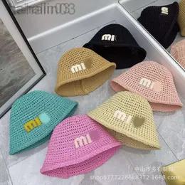 Desginer Mui Mui Mui Summer Letter Dopamine Colored Bucket Hat Trendy Brand Internet Red Outdoor Basin Hat Sunshade Fisherman Hat