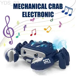 Animais elétricos/rc crianças caranguejo musical eletrônico em todas as direções em movimento mecânico andando brinquedo spray louco com luzes e brinquedos musicais yq240402