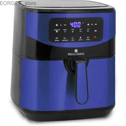 Air Fryers Paula Deen in acciaio inossidabile 10 QT Digital Air Fryer da 1700 W Schermata del display LED 10 Funzioni di cottura prefabbricate Funzioni in ceramica senza biella Y240402