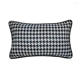 Cuscino Hinyeatex Custodia lombare Nero Bianco Moda Pied de poule Divano in tessuto Sedia Decorazione per auto 12x20 "Confezione da 1 pezzo