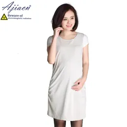 Genuine electromagnetic anti-radiation protection clothing phone computer WIFI EMF shielding 100% silver fiber maternity dress 240321