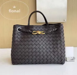 B Aile 8-Line Booke Andiamo Orijinal Deri 2023 New Dokuma Kadın Taşınabilir Tek Omuz Crossbody Resmi Belge Tote Çantası 111