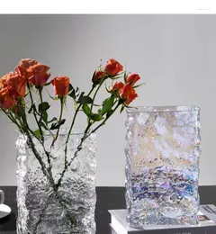 VASES FINLAND GLACIER VASE NORDICシンプルな透明なガラス花養殖装飾リビングルームテーブルアレンジメント