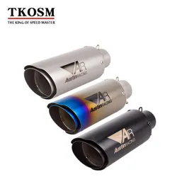 Tkosm 51mm escape da motocicleta eipe laser ar três cores silenciador de cauda dupla para kawasaki z900 gsxr1000rr duke6901918150