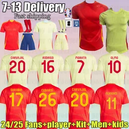 2024 Euro Cup Spains Soccer Jerseys 24 25 Home Away PEDRI KOKE GAVI MORATA FERRAN YAMAL ASENSIO LLORENTE fan player camiseta espanas football shirts men kids kits