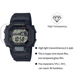 3st Nano Explosion-Proof Screen Protector för Casio W-737HX WS-1400H HD Clear Smart Watch Screen Protective Pet Film Not Glass