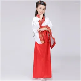 الملابس العرقية وصول زي الشعبي الصيني بوي هانفو ملابس رداء حزام طويل الأطفال