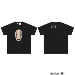Дизайнерская правильная версия Lo Yiwei 2024 Qianyou Qianxun безликая мужская вышитая мужская и женская повседневная свободная футболка с короткими рукавами FZ86