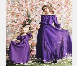 Moderskap Kvinnor Moderdotter Maxi Dress Family Matching Outfits Fashion Mommy and Me Long Dress Family Fitted8257372