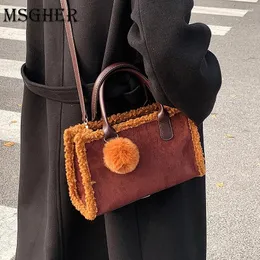 Umhängetaschen 2024 Winter Kleine Faux Sedue Leder Plüsch Klappe Unterarm Für Frauen Mode Designer Handtaschen