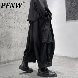 Мужские брюки PFNW, осенне-зимняя темная одежда в стиле панк, широкие брюки, прямые, большого размера, женские готические модные шикарные 12Z6393