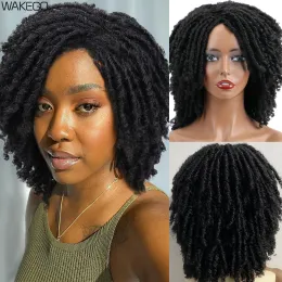 Wigs Dreadlock Wigs for Black Women Kids and Men Blonde Short Curly Wig Big Afro Braided Wigs Faux Locs Twist Braiding Synthetic Wigs