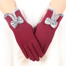 Warm gloves for women in autumn and winter do not pour velvet outdoor riding to play mobile phone cute cold-proof touch screen gloves cross-border