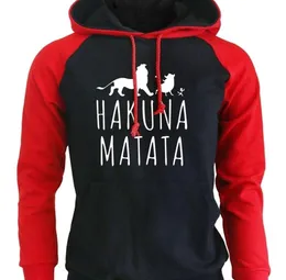 2018 Nowe bluzy z boku Mężczyźni Mężczyźni Śmieszne druk Hakuna Matata Streetwear Autumn Winter Pole bluza dla Men039s Sportswear HARAJU3264848