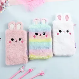 Kawaii Bunny Pink Pencil Case per ragazze Boys Plush Box Box School carino Case di matite di grande capacità di cartoleria
