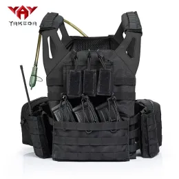 Väskor Yakeda Tactical Vest Portable Water Bag 1000D Nylon Airsoft Protective Hunt Vest Camouflage Molle Military Vest