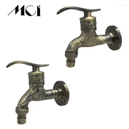 Bathroom Sink Faucets Elephant/Carp Carved Wall Mount Garden Faucet Zinc Alloy Bibcock Tap Watering Fitting Adapter Torneira Parede