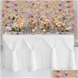 Tabela Saia Decoração Mesas de Casamento Festa de Aniversário Bolo Sobremesa Banquete Casamentos Partys Home El Decor Drop Delivery Garden Têxteis Dh6Lr