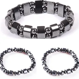 E033 Prezzo speciale Semplice braccialetto elastico con magnete magnetico con perline Perline nere Terapia magnetica Gioielli per l'assistenza sanitaria